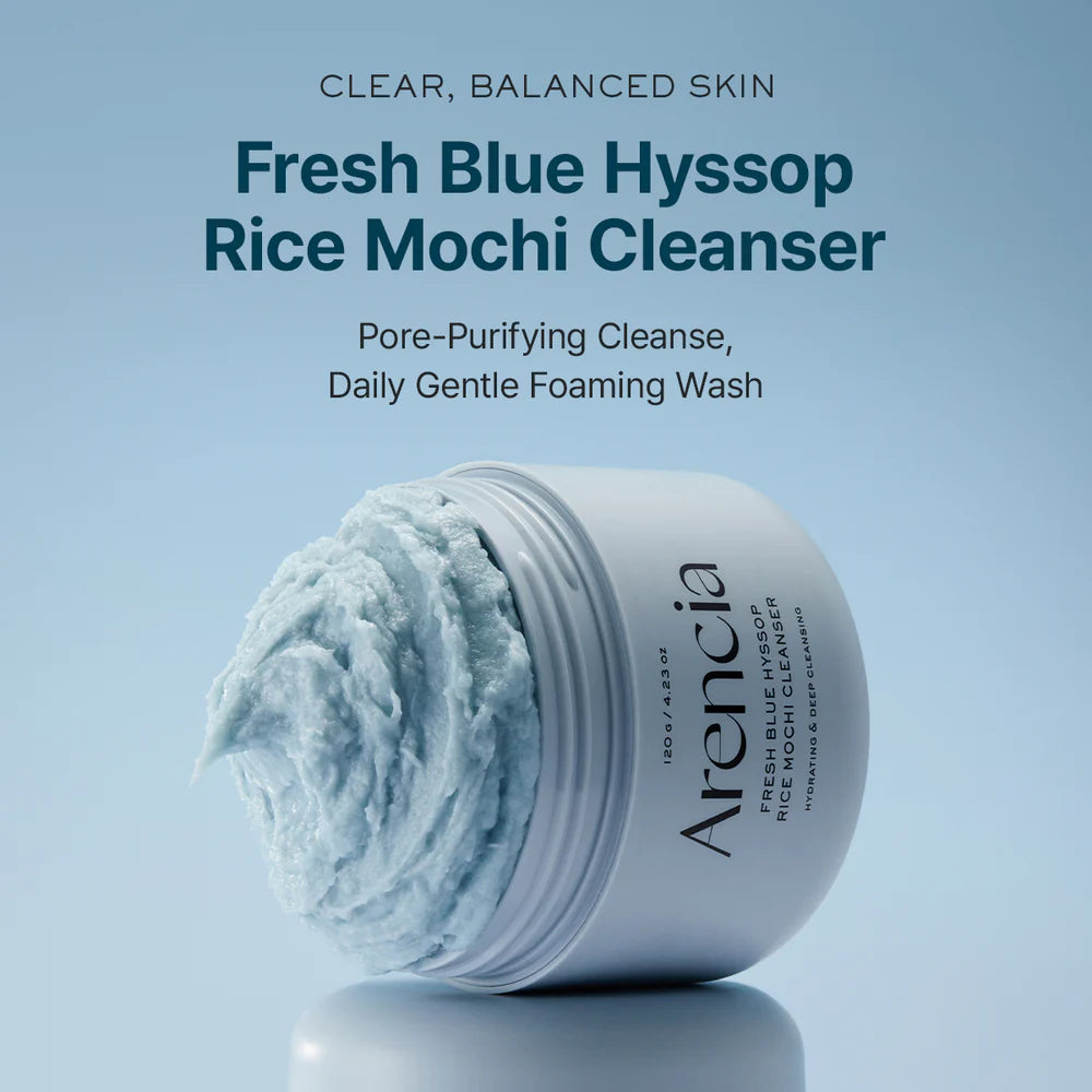 Arencia – frischer blauer Ysop Reis Mochi Cleanser, 120G