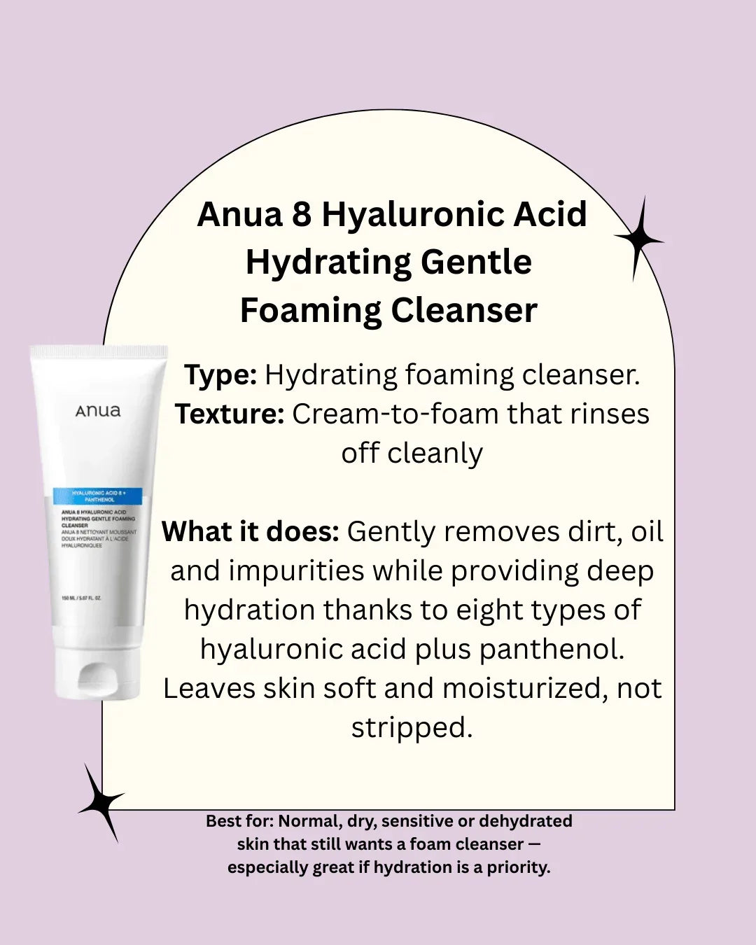 Anua – 8 Hyaluronic Acid Hydrating Gentle Foaming Cleanser, 150ml - Seoulma-skincare