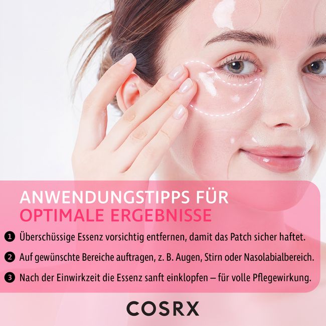 COSRX – Peptid-Kollagen-Hydrogel-Augenpads – Hydrogel-Augenpads mit Kollagen – 85 g/60 Stück