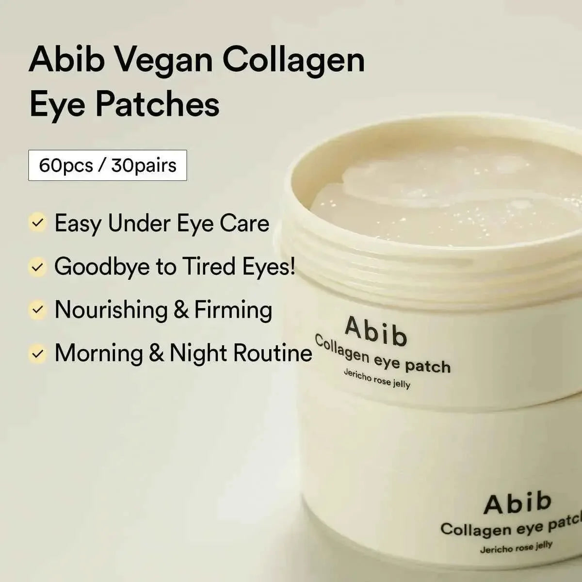 Abib Collagen eye patch moisturizing Jericho rose jelly 60 pcs - Seoulma-skincare