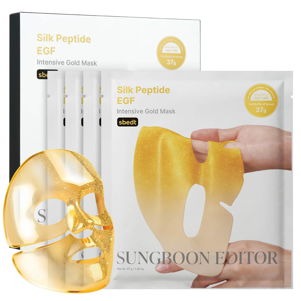 Intenzivní zlatá maska Sungboon Editor Silk Peptide EGF -4 kusy