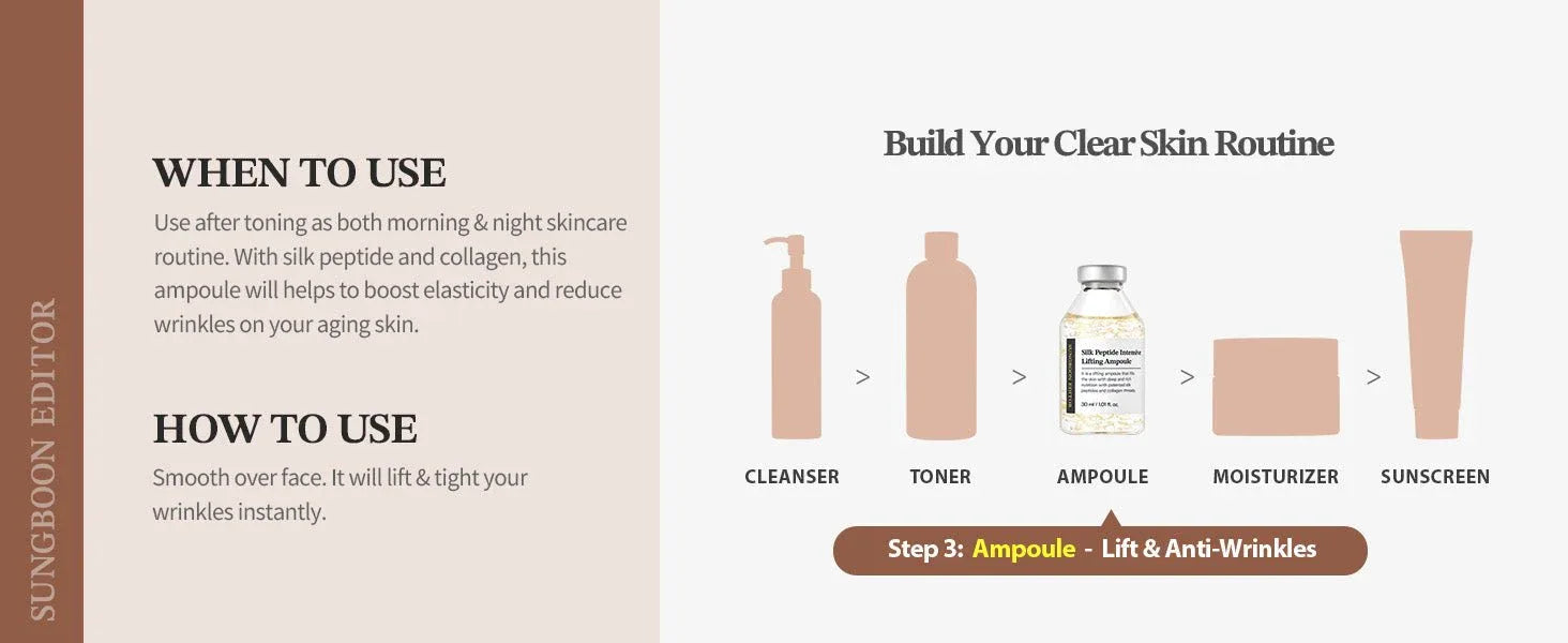 SUNGBOON EDITOR - Silk Peptide Intensive Lifting Ampoule - 35ml - Seoulma-skincare